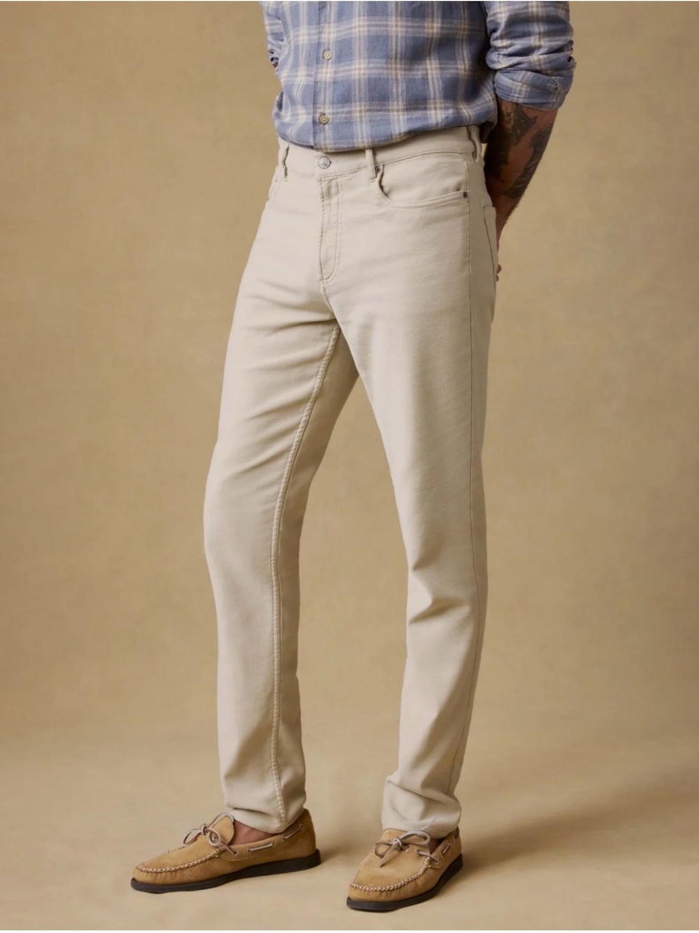 Faherty Men's Stretch Terry 5-Pocket Pant - Stone